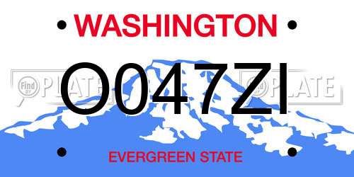 O047ZI Washington License Plate