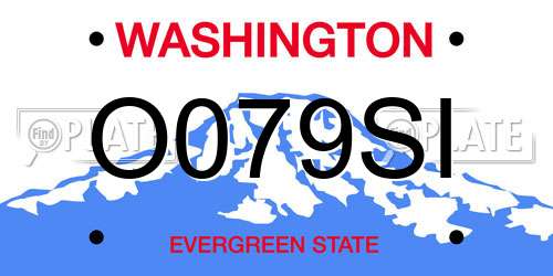O079SI Washington License Plate