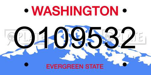 O109532 Washington License Plate