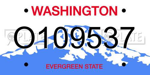O109537 Washington License Plate