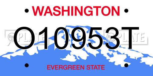 O10953T Washington License Plate