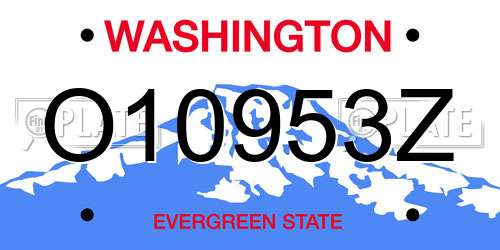 O10953Z Washington License Plate