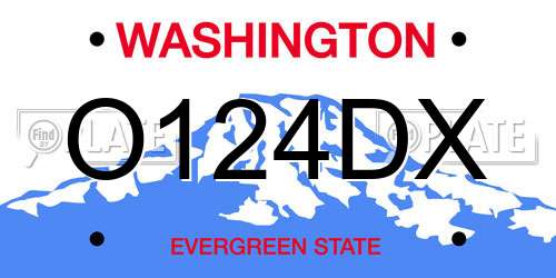 O124DX Washington License Plate