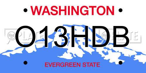 O13HDB Washington License Plate
