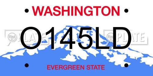O145LD Washington License Plate