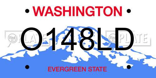 O148LD Washington License Plate