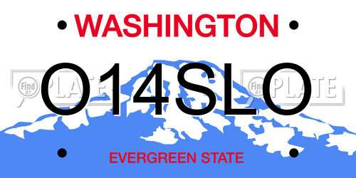 O14SLO Washington License Plate