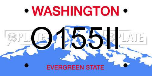 O155II Washington License Plate