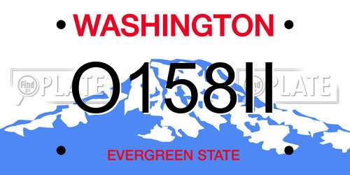 O158II Washington License Plate