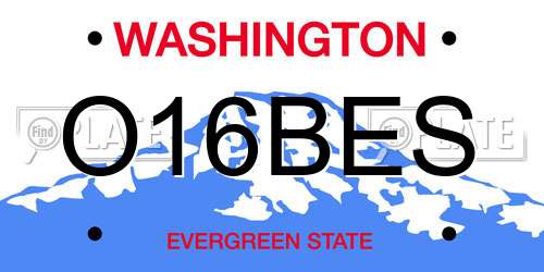 O16BES Washington License Plate
