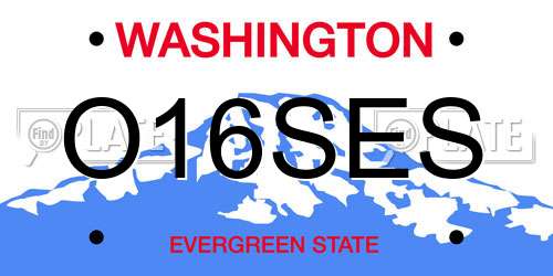 O16SES Washington License Plate