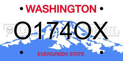 O174OX Washington License Plate