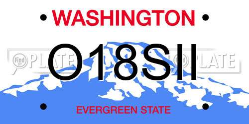 O18SII Washington License Plate