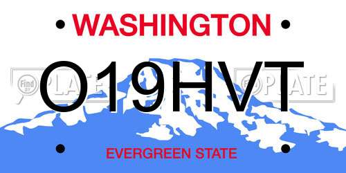 O19HVT Washington License Plate
