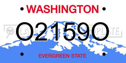 O2159O Washington License Plate