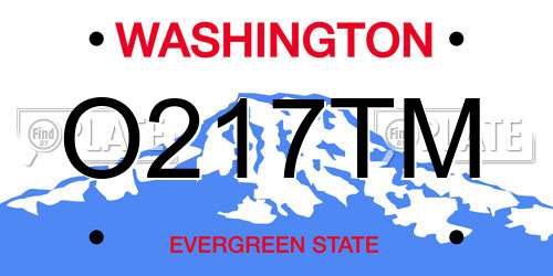 O217TM Washington License Plate