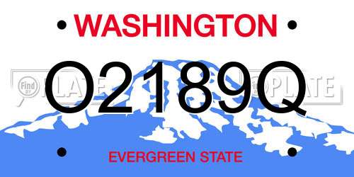 O2189Q Washington License Plate