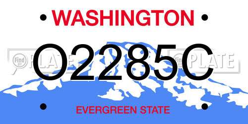 O2285C Washington License Plate