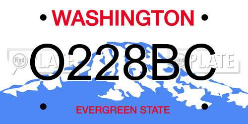 O228BC Washington License Plate