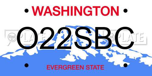 O22SBC Washington License Plate