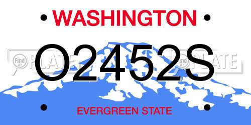 O2452S Washington License Plate
