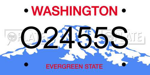 O2455S Washington License Plate