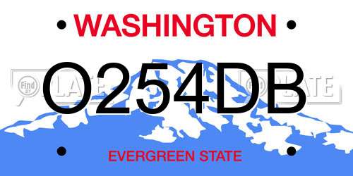 O254DB Washington License Plate