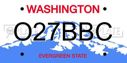 O27BBC Washington License Plate