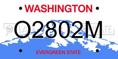 O2802M Washington License Plate