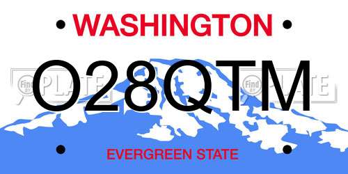 O28QTM Washington License Plate