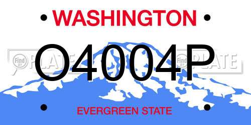 O4004P Washington License Plate