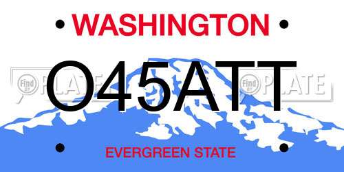 O45ATT Washington License Plate