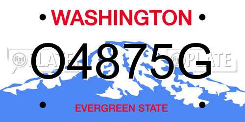 O4875G Washington License Plate