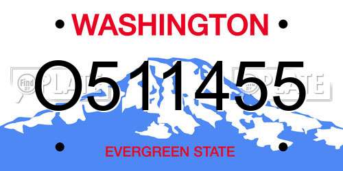 O511455 Washington License Plate