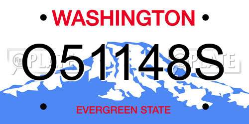 O51148S Washington License Plate