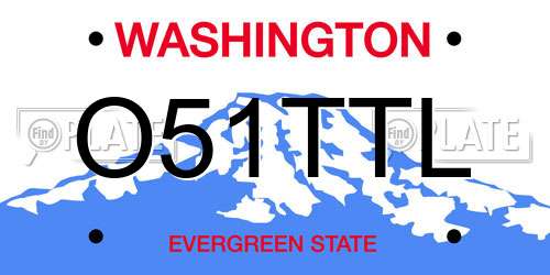 O51TTL Washington License Plate