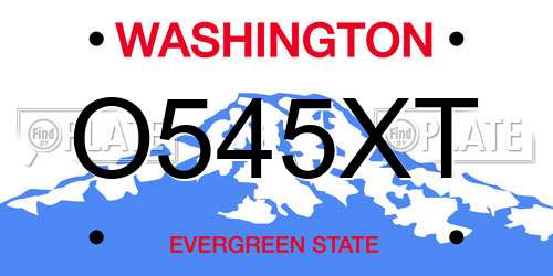 O545XT Washington License Plate