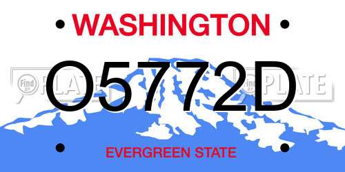 O5772D Washington License Plate