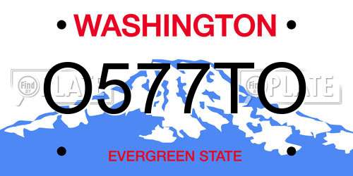 O577TO Washington License Plate
