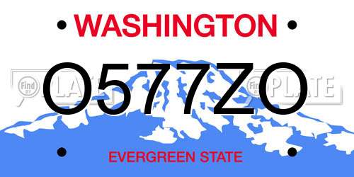 O577ZO Washington License Plate