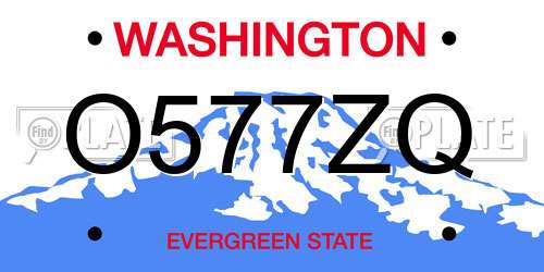 O577ZQ Washington License Plate