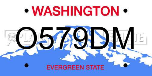 O579DM Washington License Plate