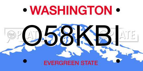 O58KBI Washington License Plate