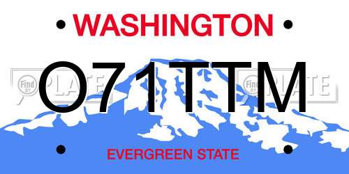 O71TTM Washington License Plate