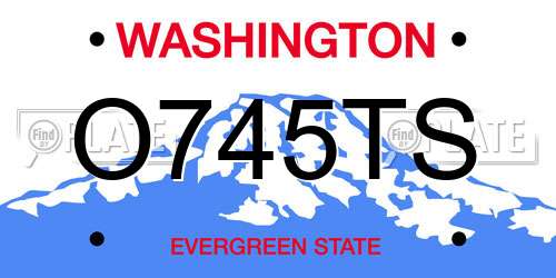 O745TS Washington License Plate