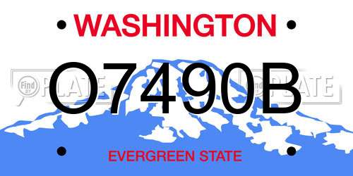 O7490B Washington License Plate