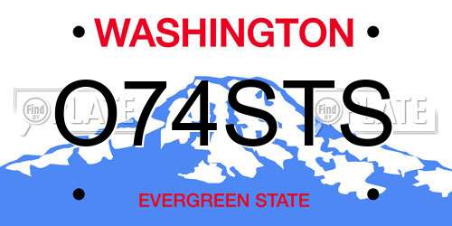 O74STS Washington License Plate