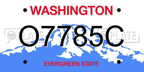 O7785C Washington License Plate