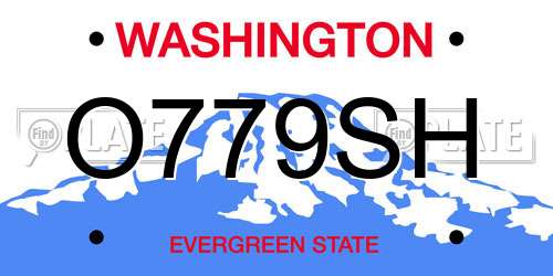 O779SH Washington License Plate