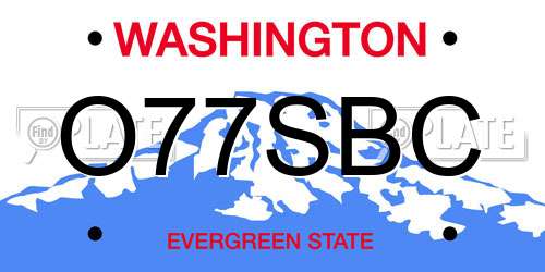 O77SBC Washington License Plate